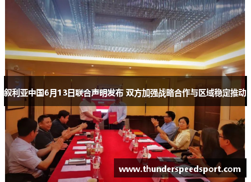 叙利亚中国6月13日联合声明发布 双方加强战略合作与区域稳定推动